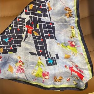 Vintage 100% silk Chic Fashion Print Scarf